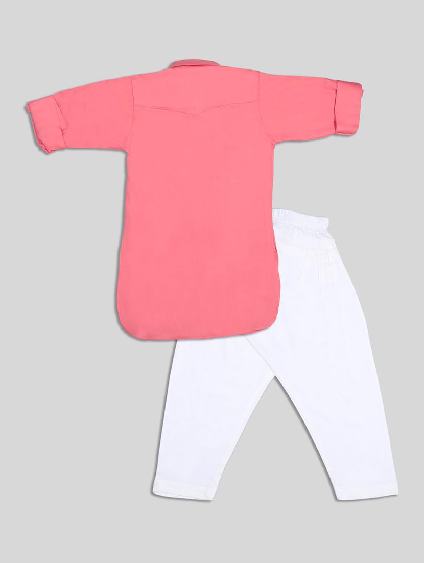 pink solid kurta set - 17782805 - Zoom Image - 2