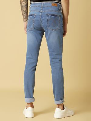 blue light washed ripped denim jeans - 17782813 - Standard Image - 5