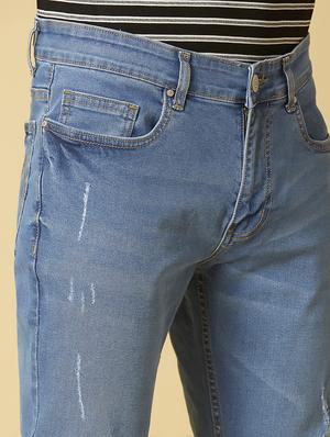blue light washed ripped denim jeans - 17782813 - Standard Image - 6