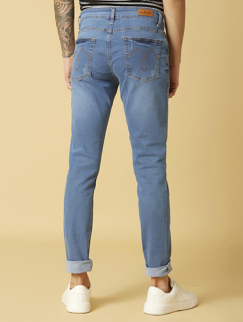 blue light washed ripped denim jeans - 17782813 - Zoom Image - 5