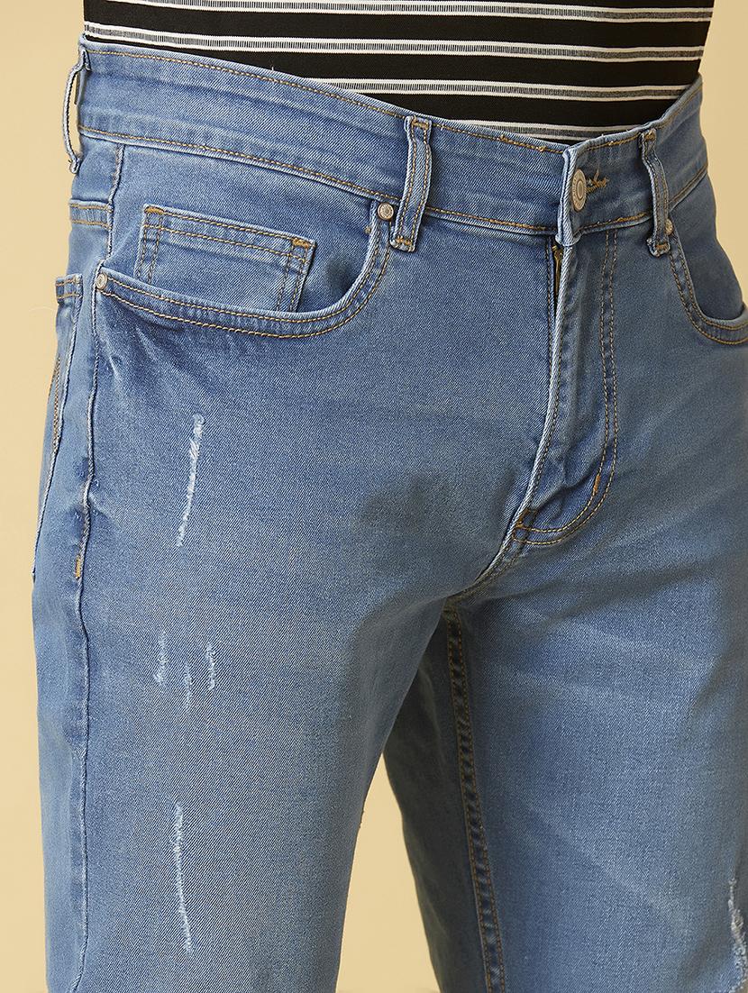 blue light washed ripped denim jeans - 17782813 - Zoom Image - 6