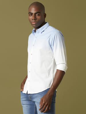 light blue ombre casual shirt - 17782816 - Standard Image - 2