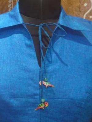 linen collered bloouse large size - 17782864 - Standard Image - 2