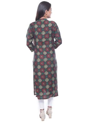 printed straight kurta - 17782899 - Standard Image - 3