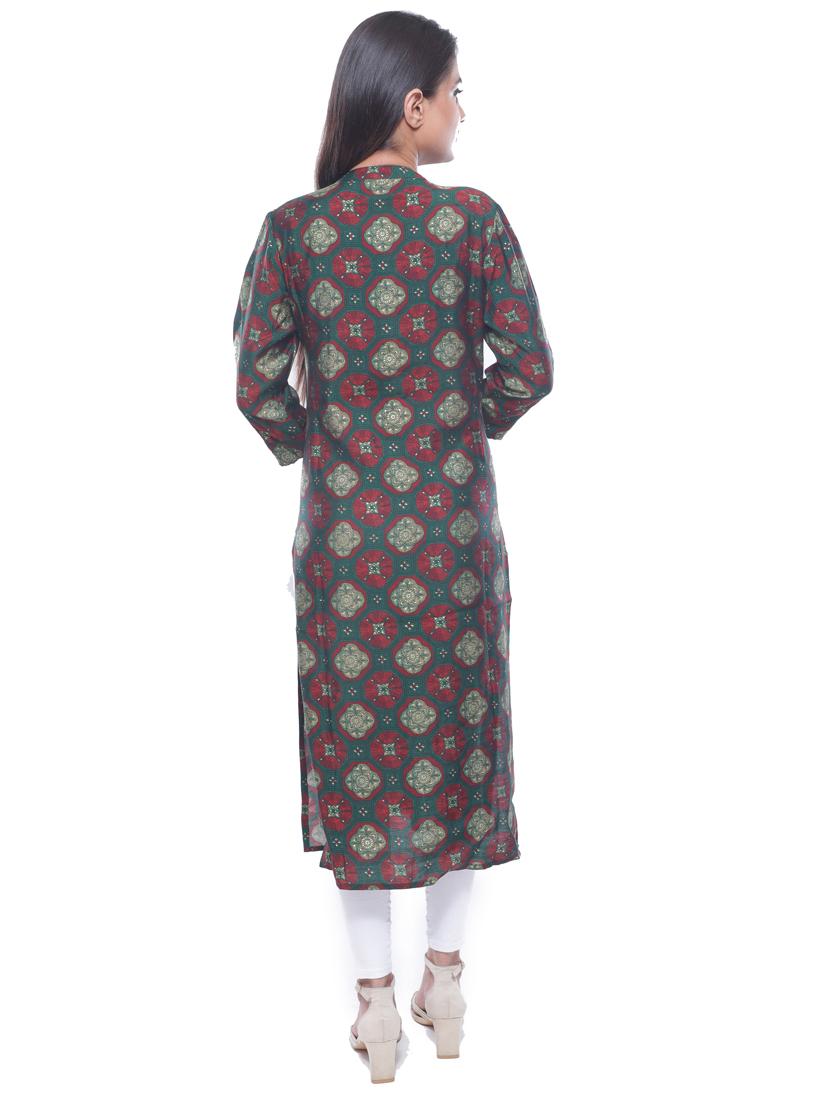 printed straight kurta - 17782899 - Zoom Image - 3