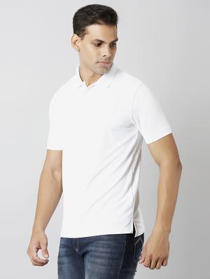 white solid polo t-shirt - 17782969 - Standard Image - 2