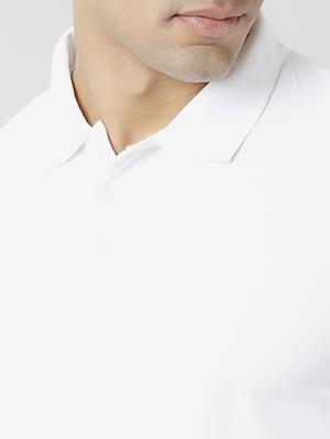 white solid polo t-shirt - 17782969 - Standard Image - 4