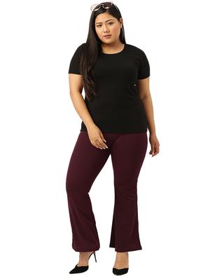 mid rise solid straight palazzo - 17783118 - Standard Image - 4