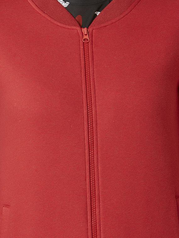 mandarin neck solid sweatshirt - 17783591 - Zoom Image - 4