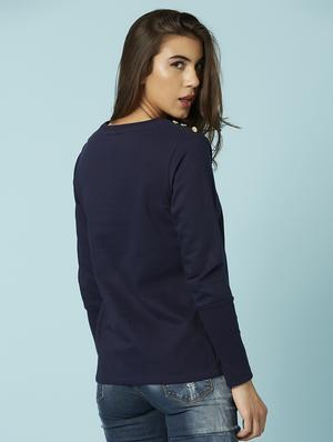 crew neck solid sweatshirt - 17783604 - Standard Image - 3