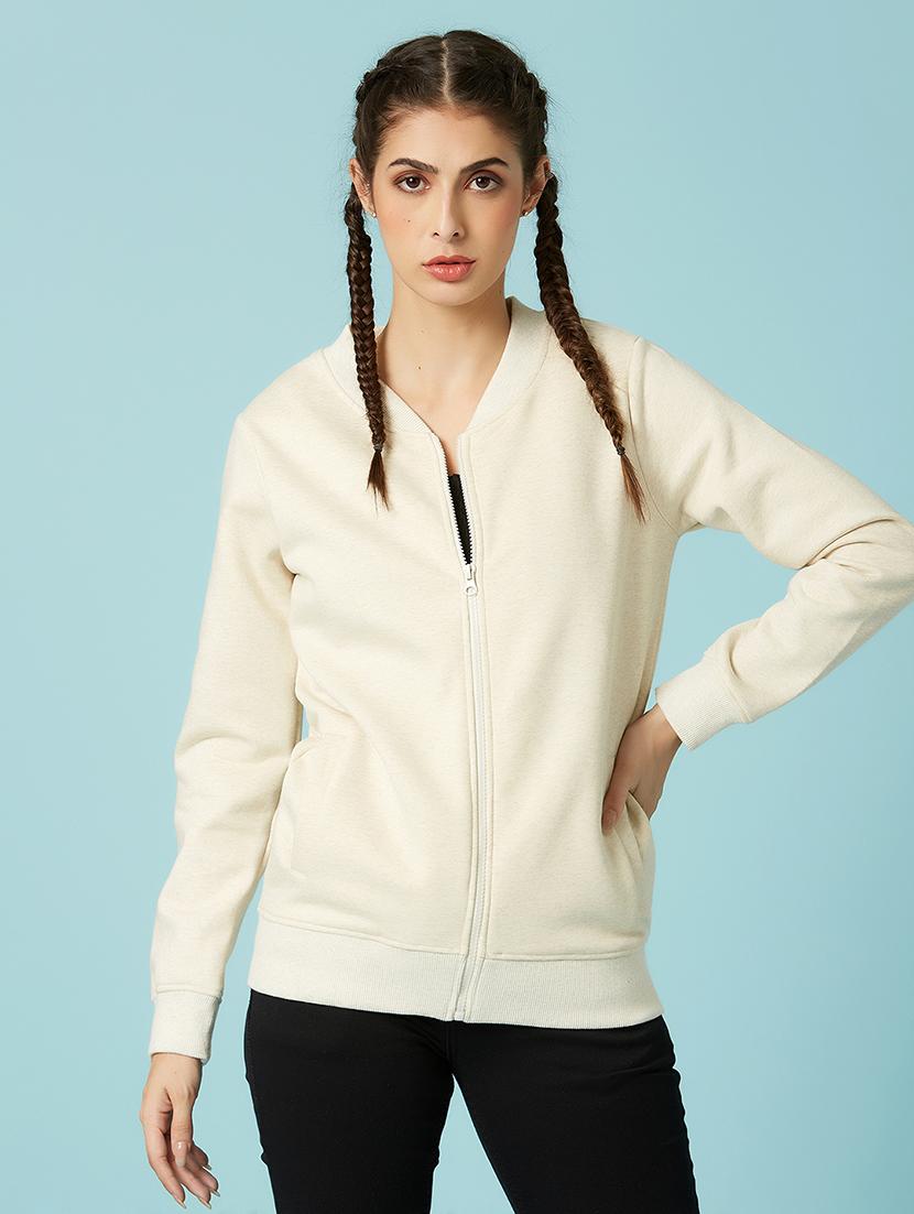 mandarin neck solid sweatshirt - 17783607 - Zoom Image - 1
