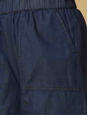 dark blue solid hot pants short - 17783612 - Standard Image - 4