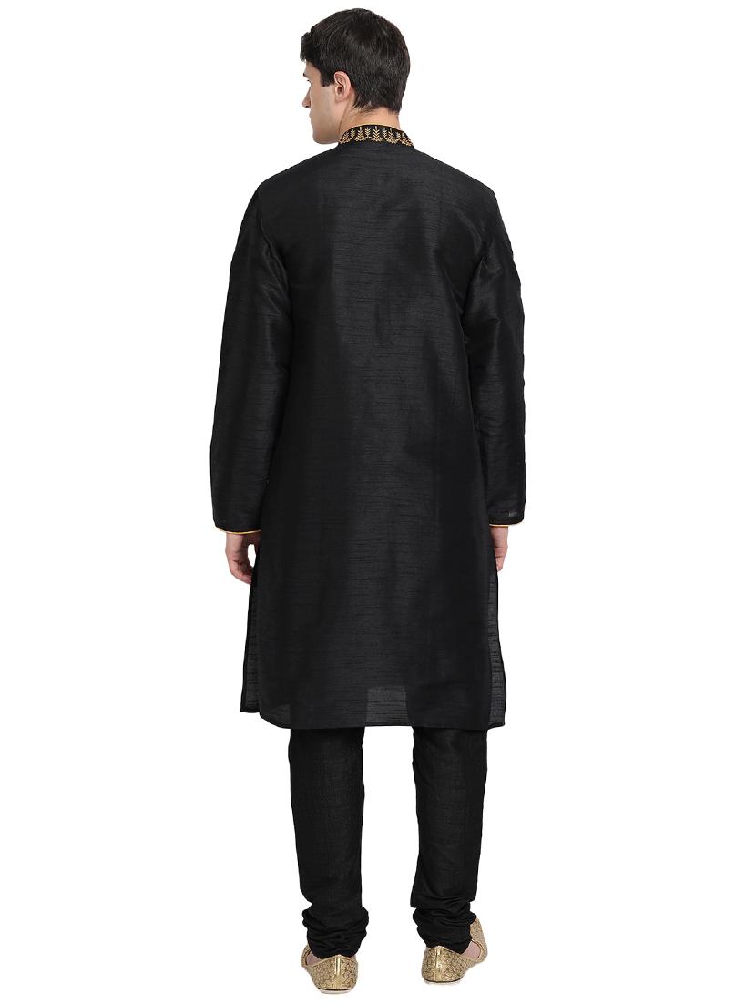 black kurta pyjama ethnic wear set - 17783881 - Zoom Image - 3