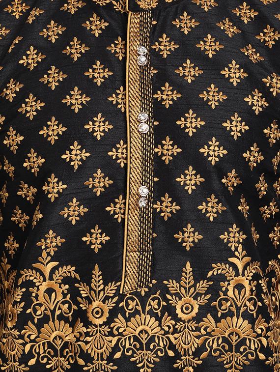 black kurta pyjama ethnic wear set - 17783881 - Zoom Image - 5