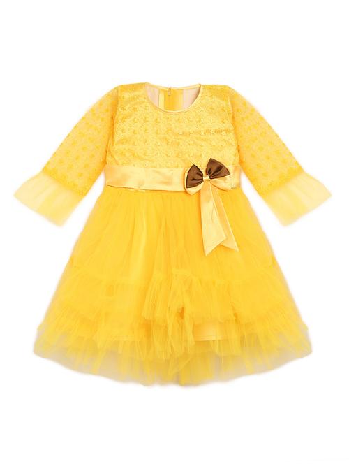yellow embroidered frock - 17784099 - Standard Image - 1