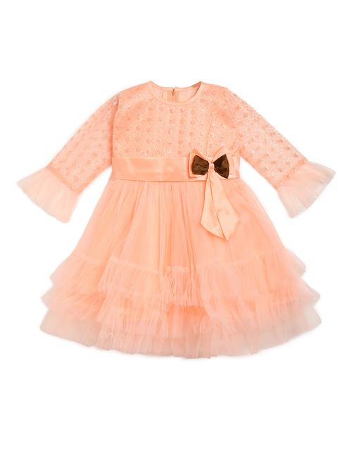 orange embroidered frock - 17784102 - Standard Image - 1