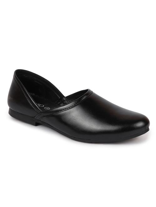 black pu slip on jutis - 17784311 - Standard Image - 1