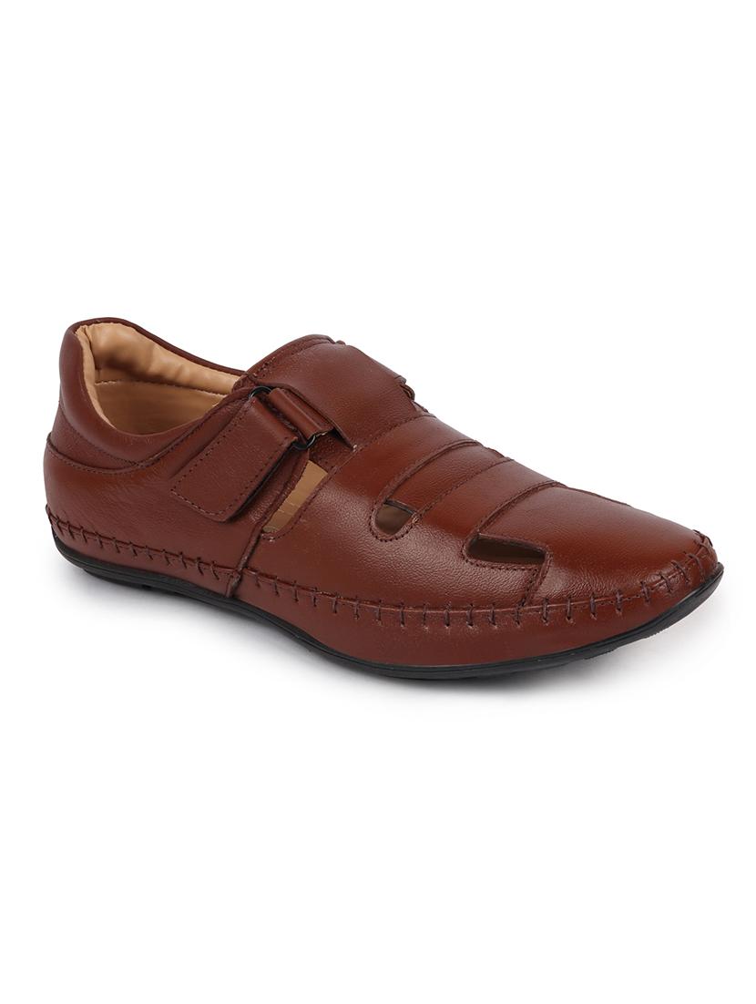 tan leather back strap sandals - 17784330 - Zoom Image - 1