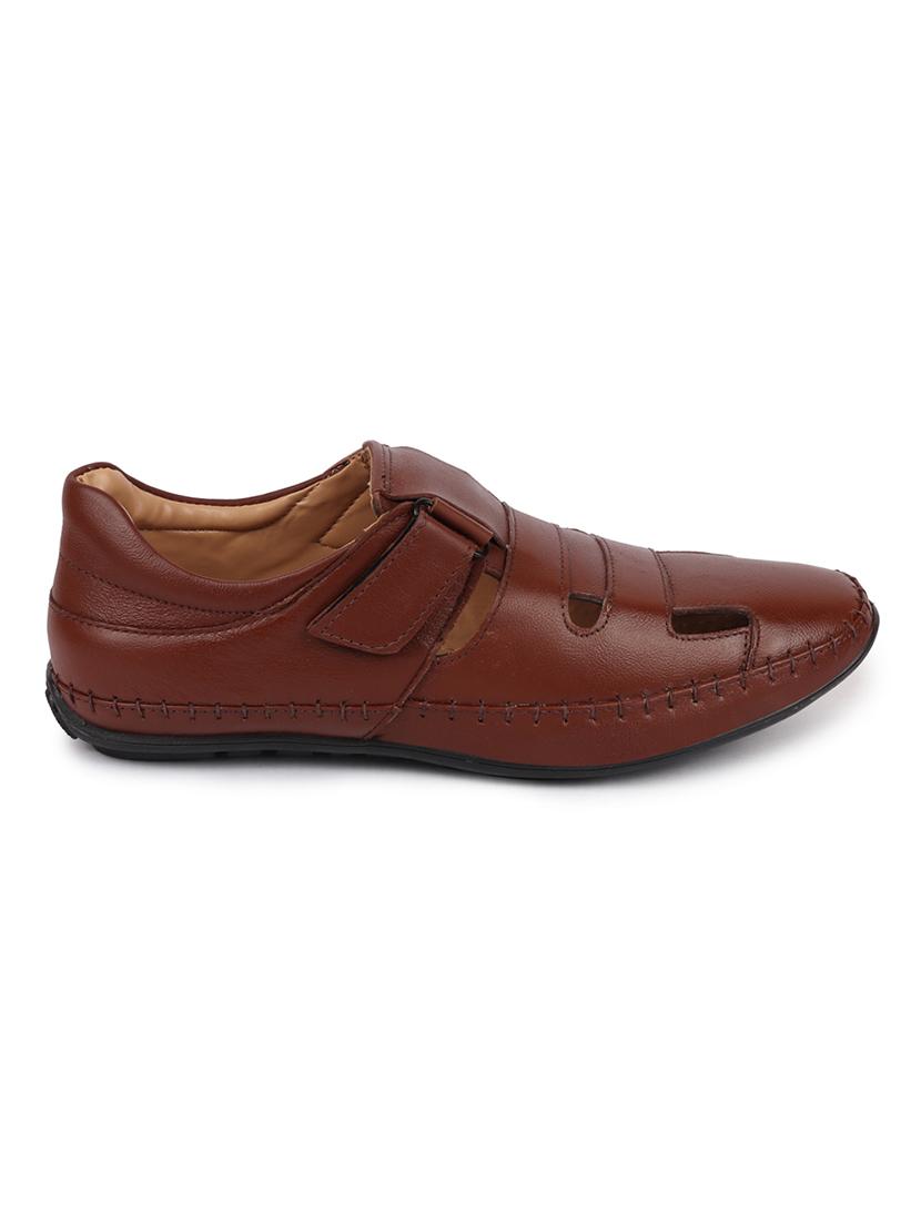 tan leather back strap sandals - 17784330 - Zoom Image - 2
