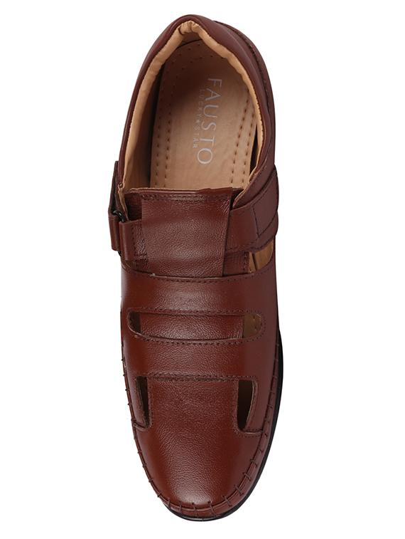 tan leather back strap sandals - 17784330 - Zoom Image - 3