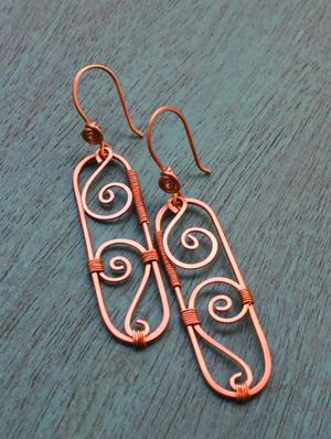 brown copper drop earring - 17785305 - Standard Image - 2