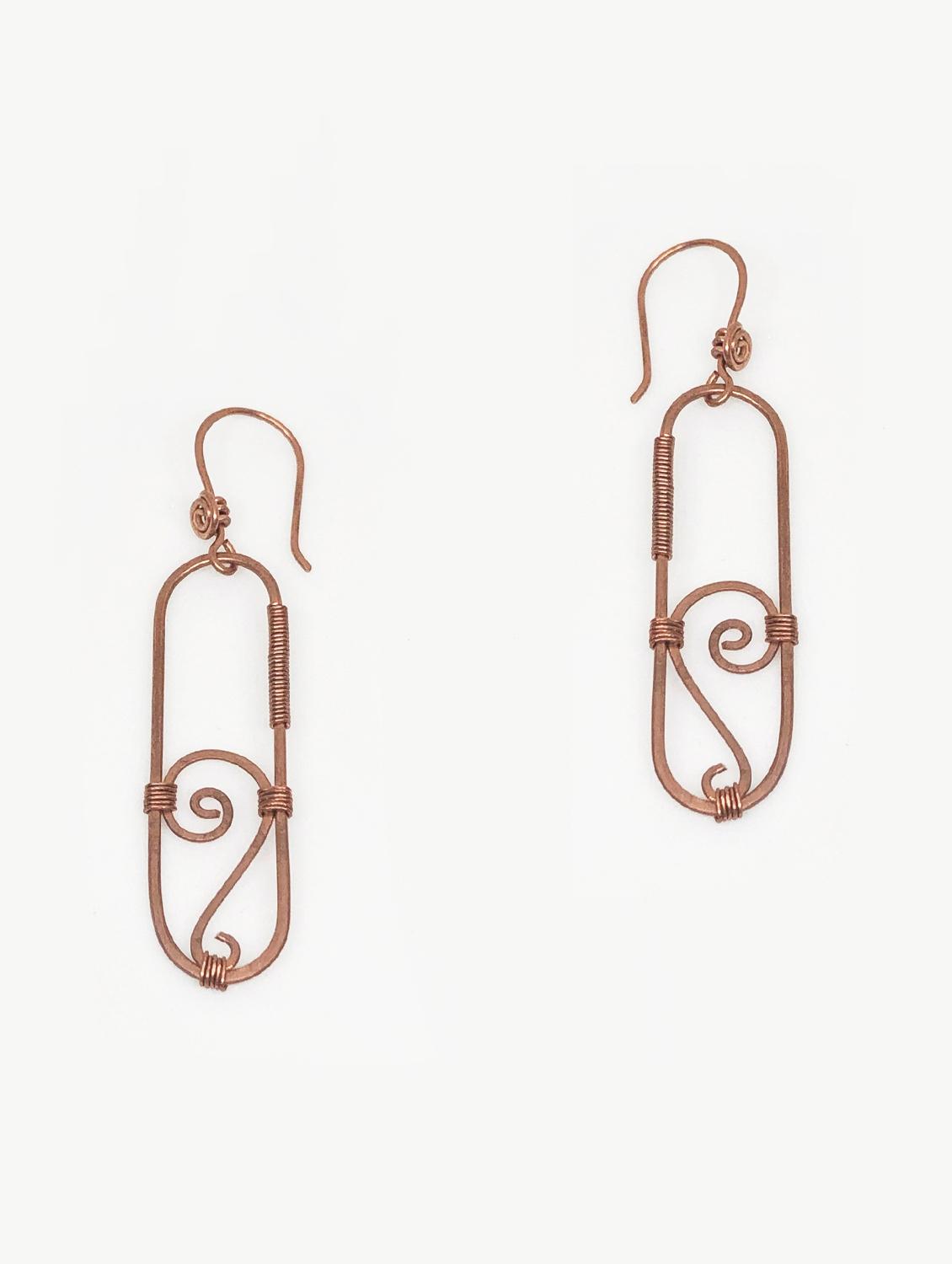 brown copper drop earring - 17785305 - Zoom Image - 3