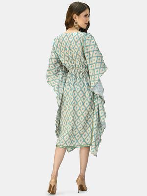 drawstring waist printed kaftan dress - 17785408 - Standard Image - 3