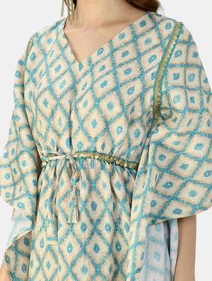 drawstring waist printed kaftan dress - 17785408 - Standard Image - 4