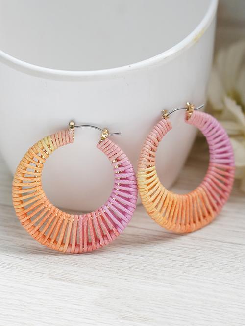 multi colored handmade hoop earring - 17785463 - Standard Image - 1
