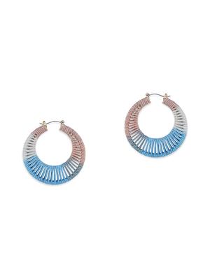 blue cotton handmade hoop earring - 17785464 - Standard Image - 2