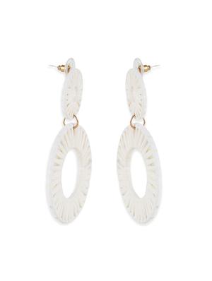 white cotton handmade drop earring - 17785466 - Standard Image - 2