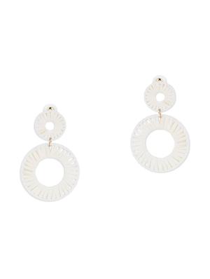 white cotton handmade drop earring - 17785466 - Standard Image - 3
