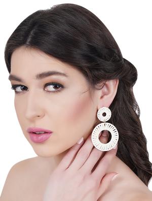 white cotton handmade drop earring - 17785466 - Standard Image - 4