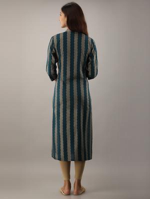 foil print straight kurta - 17785480 - Standard Image - 3