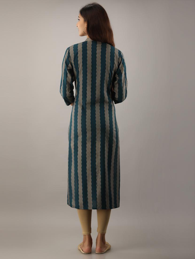 foil print straight kurta - 17785480 - Zoom Image - 3