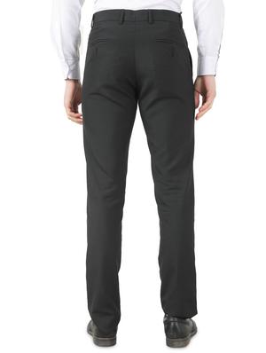 black textured flat front formal trouser - 17785699 - Standard Image - 3