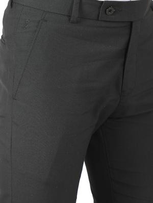 black textured flat front formal trouser - 17785699 - Standard Image - 4