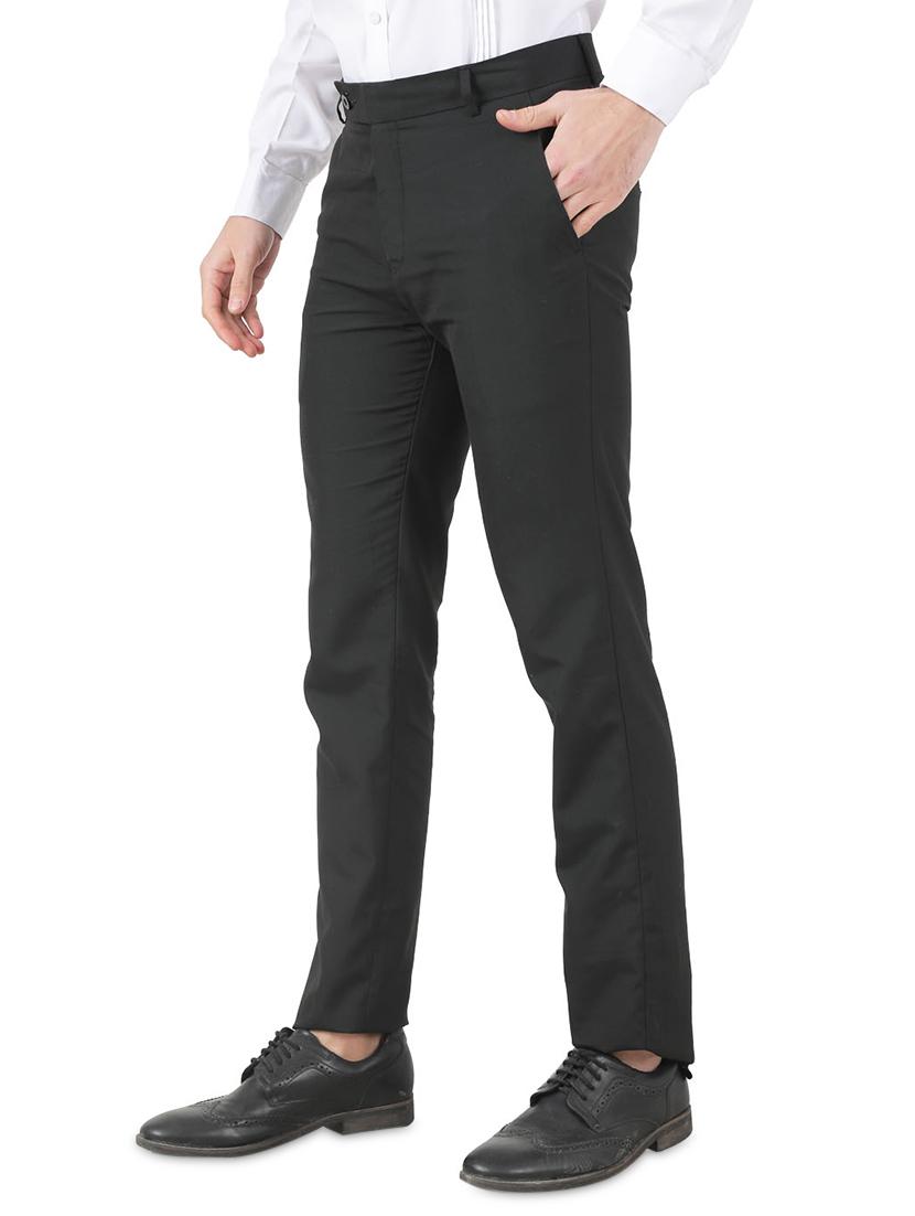 black textured flat front formal trouser - 17785699 - Zoom Image - 2