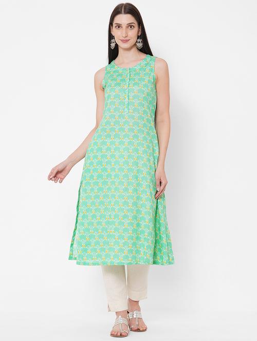 ikat printed a-line kurta - 17785739 - Standard Image - 1