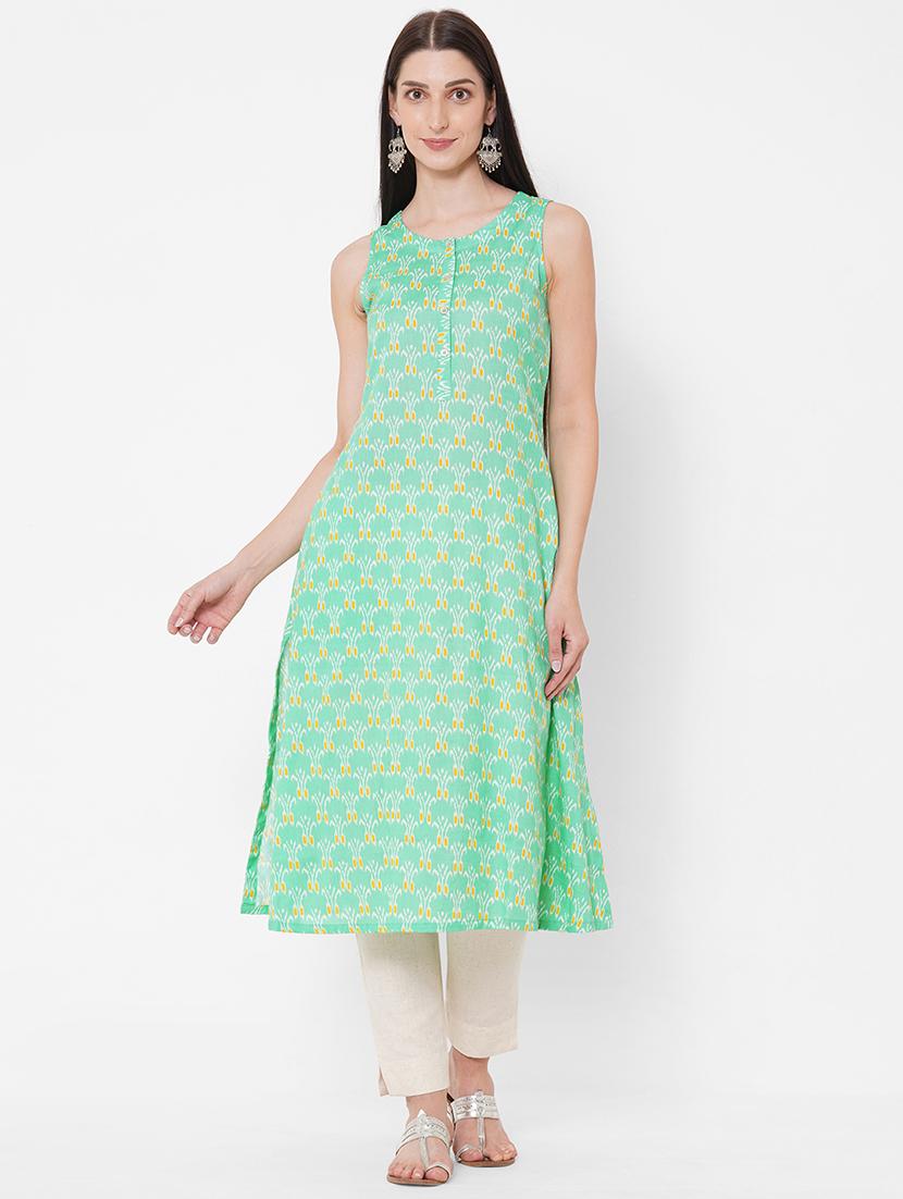 ikat printed a-line kurta - 17785739 - Zoom Image - 1