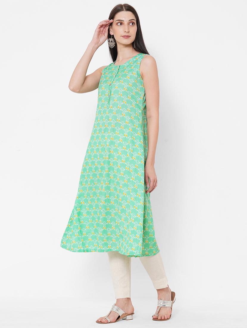 ikat printed a-line kurta - 17785739 - Zoom Image - 2