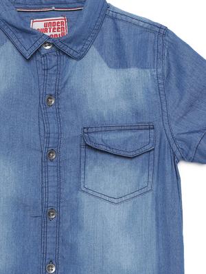 navy blue solid shirt - 17785928 - Standard Image - 3