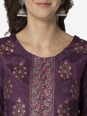printed anarkali ethnic dress with printed dupatta - 17785979 - Standard Image - 4