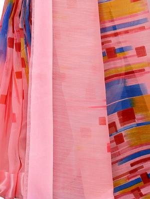 geometrical chanderi saree with blouse - 17786651 - Standard Image - 4