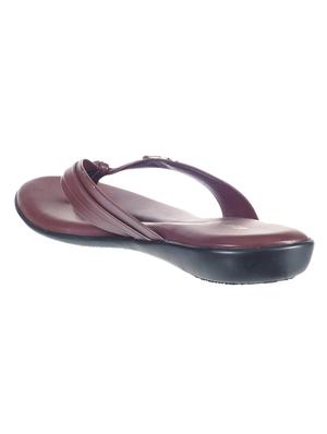 maroon nubuck leather slip on sandals - 17786843 - Standard Image - 3