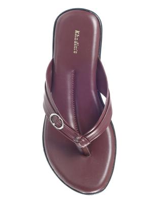 maroon nubuck leather slip on sandals - 17786843 - Standard Image - 4