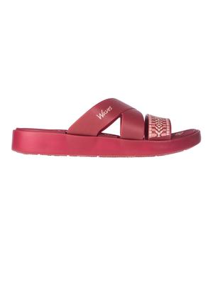 maroon pu slip on sandals - 17786853 - Standard Image - 2