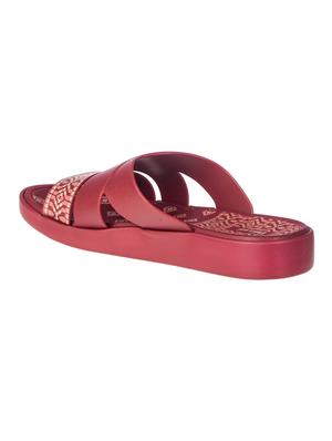 maroon pu slip on sandals - 17786853 - Standard Image - 3