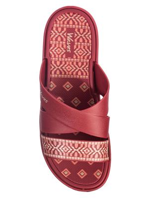 maroon pu slip on sandals - 17786853 - Standard Image - 4
