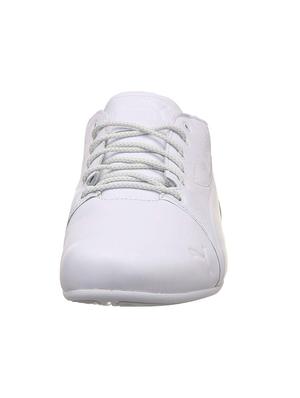 white synthetic lace up sneakers - 17788749 - Standard Image - 2